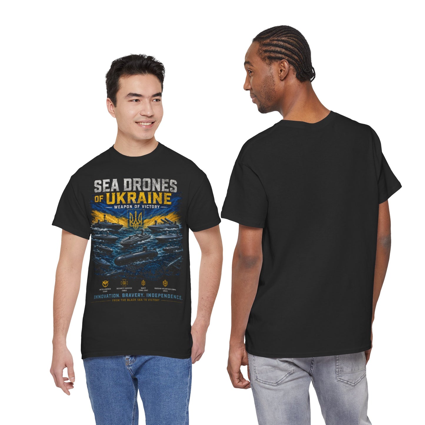 Sea Drones of Ukraine Heavy Cotton Tee