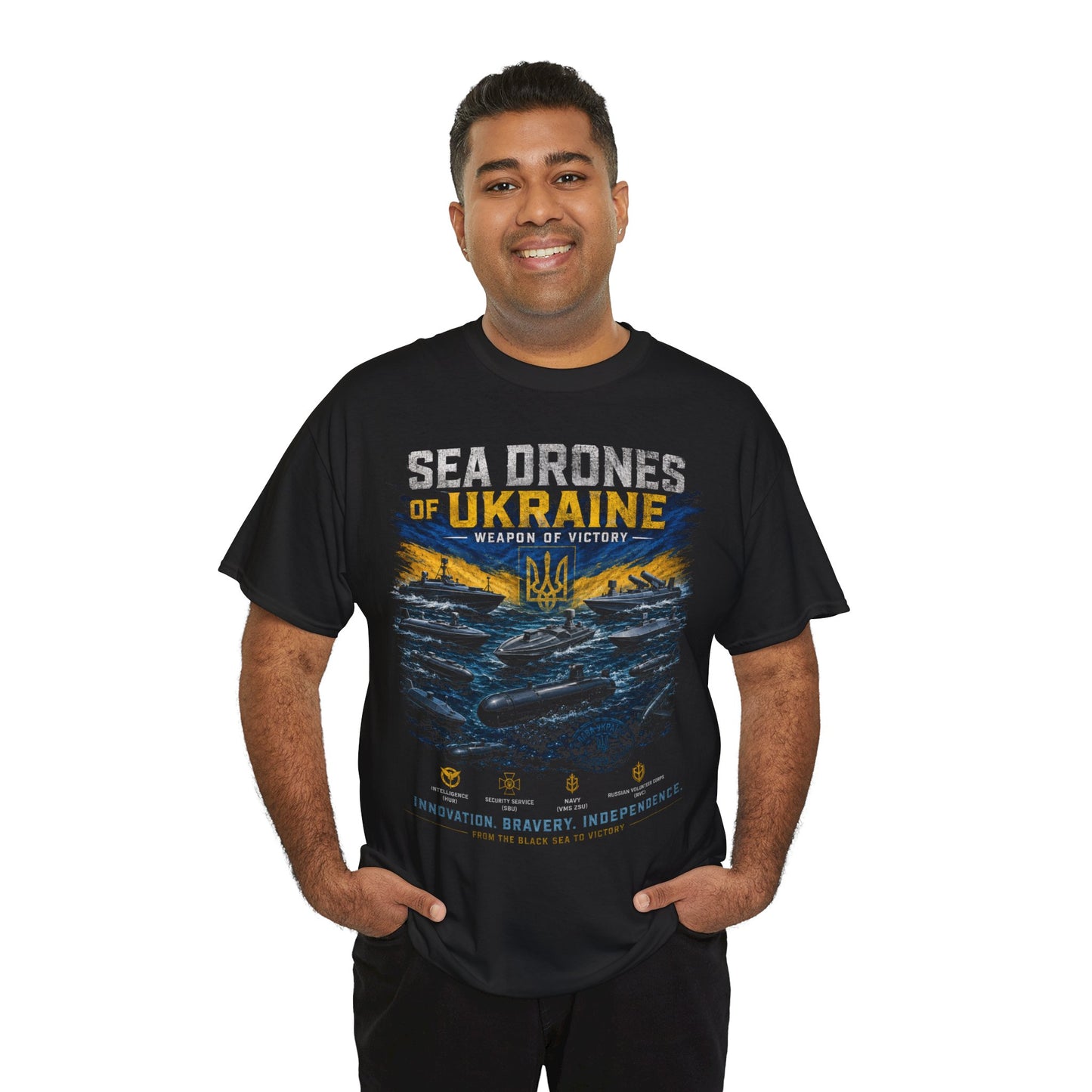 Sea Drones of Ukraine Heavy Cotton Tee