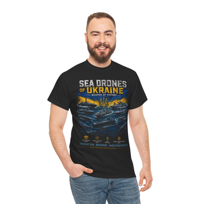 Sea Drones of Ukraine Heavy Cotton Tee