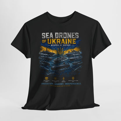 Sea Drones of Ukraine Heavy Cotton Tee