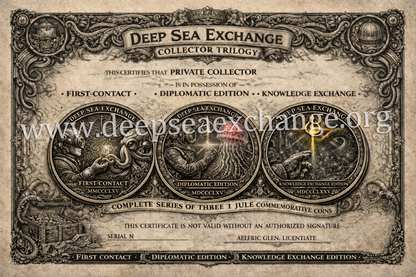 1 JULE · FIRST CONTACT — DEEP SEA EXCHANGE ART ARTIFACT First Coin 1870