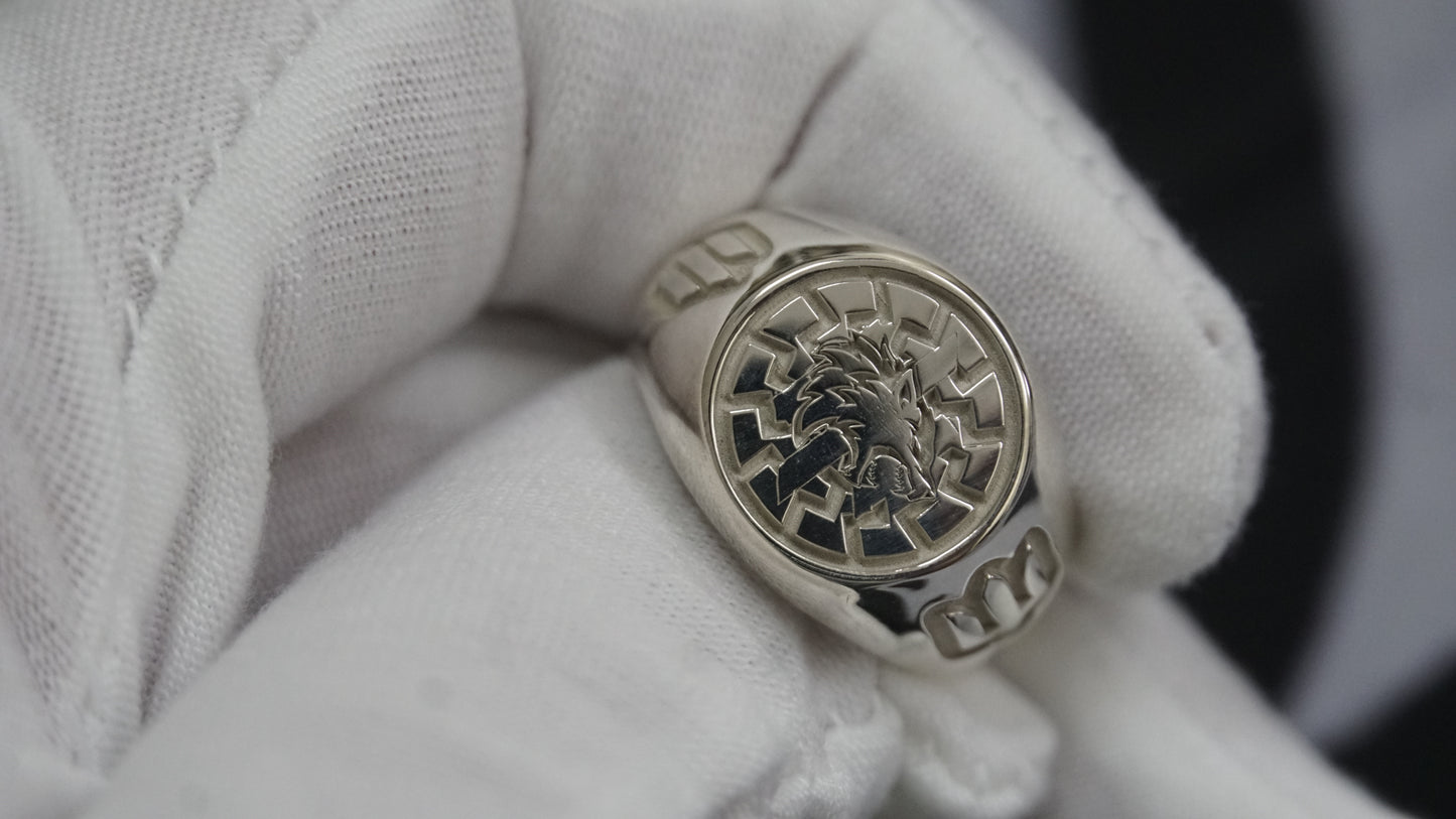 Ukraine Man Military 925 Sterling Silver Ring Werewolf BlackSun III Brigade 3 sides