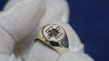 Ukraine Man Military 925 Sterling Silver Ring AZOV Heroes Never Die