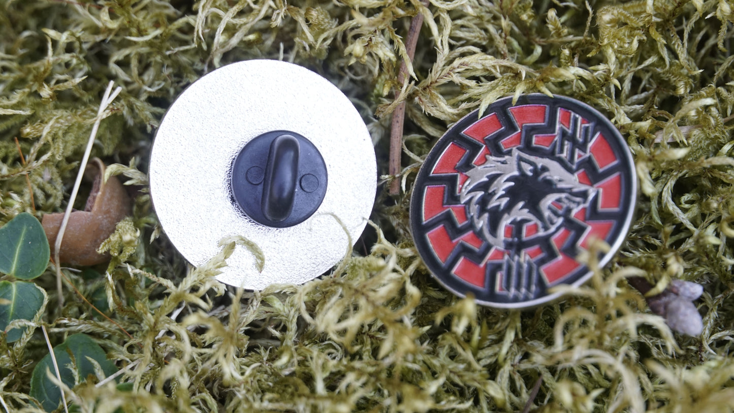 New RED Circle Badge  ARMY of UKRAINE Former AZOV 3rd Separate Assault Brigade Werewolf Black Sun