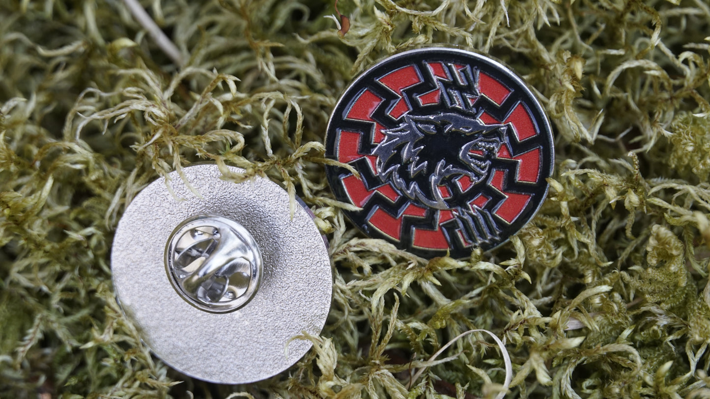 New RED Circle Badge  ARMY of UKRAINE Former AZOV 3rd Separate Assault Brigade Werewolf Black Sun