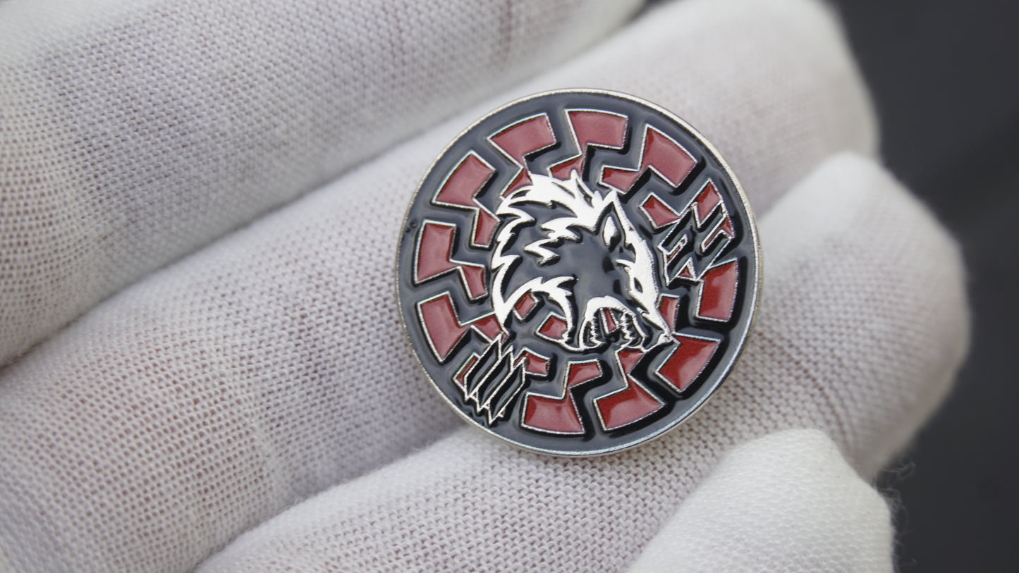 New RED Circle Badge  ARMY of UKRAINE Former AZOV 3rd Separate Assault Brigade Werewolf Black Sun