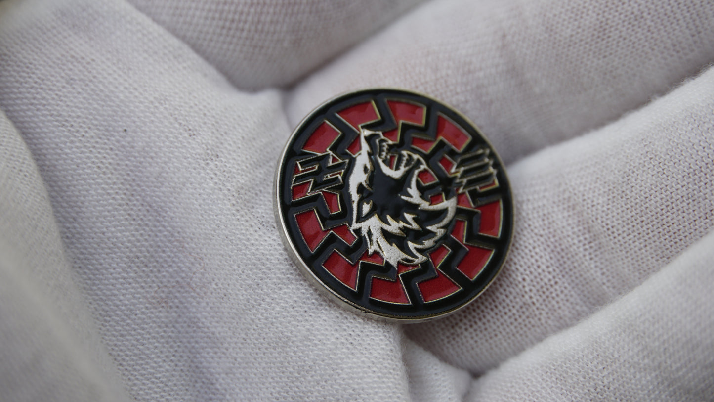 New RED Circle Badge  ARMY of UKRAINE Former AZOV 3rd Separate Assault Brigade Werewolf Black Sun