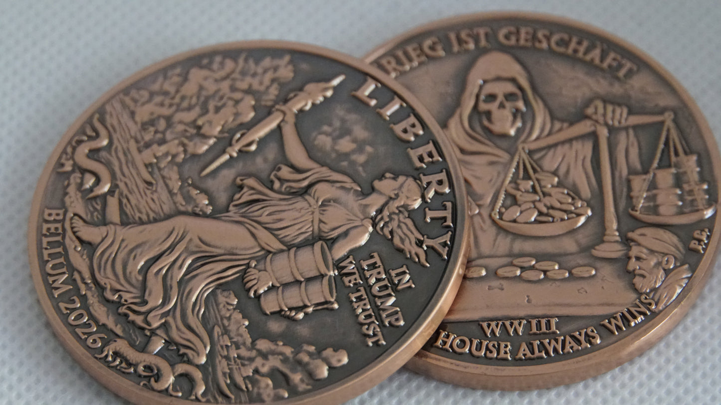 2026 WW III 50 mm WW 50mm Bronze Medal – Trump Liberty War Strait of Hormuz 2oz DEEP SEA EXCHANGE ART ARTIFACT