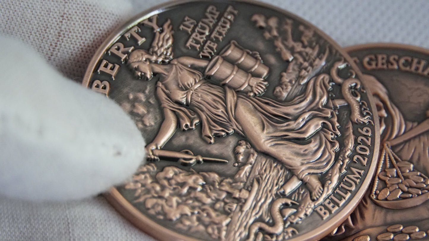 2026 WW III 50 mm WW 50mm Bronze Medal – Trump Liberty War Strait of Hormuz 2oz DEEP SEA EXCHANGE ART ARTIFACT