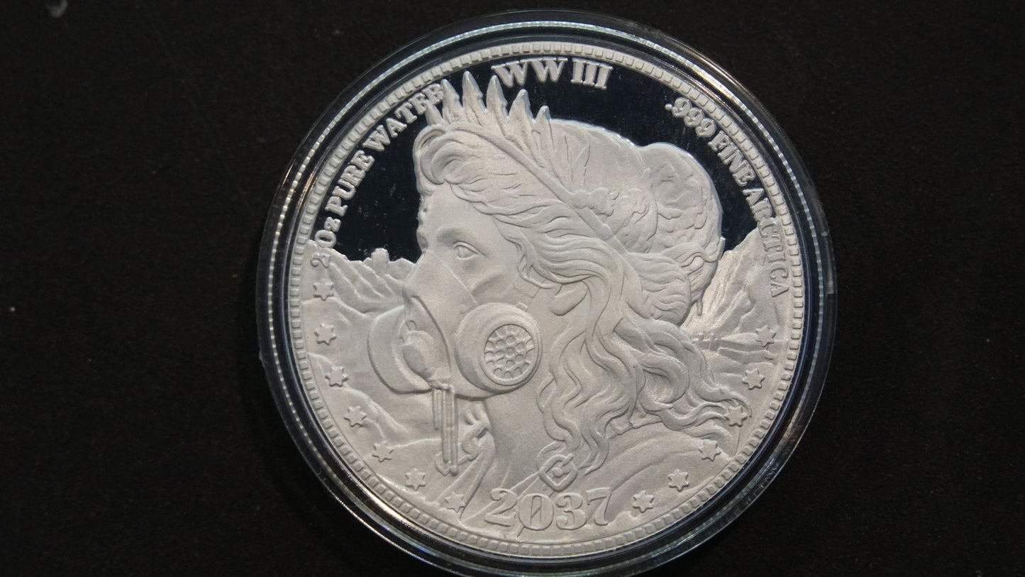 2037 WW III 50 mm Arctic Apocalyptic Liberty Medal Coin 2oz DEEP SEA EXCHANGE ART ARTIFACT