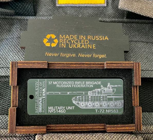 Army Gift Keychain Made from Downed Russian Combat Tank T72 from Battlefield of Ukraine