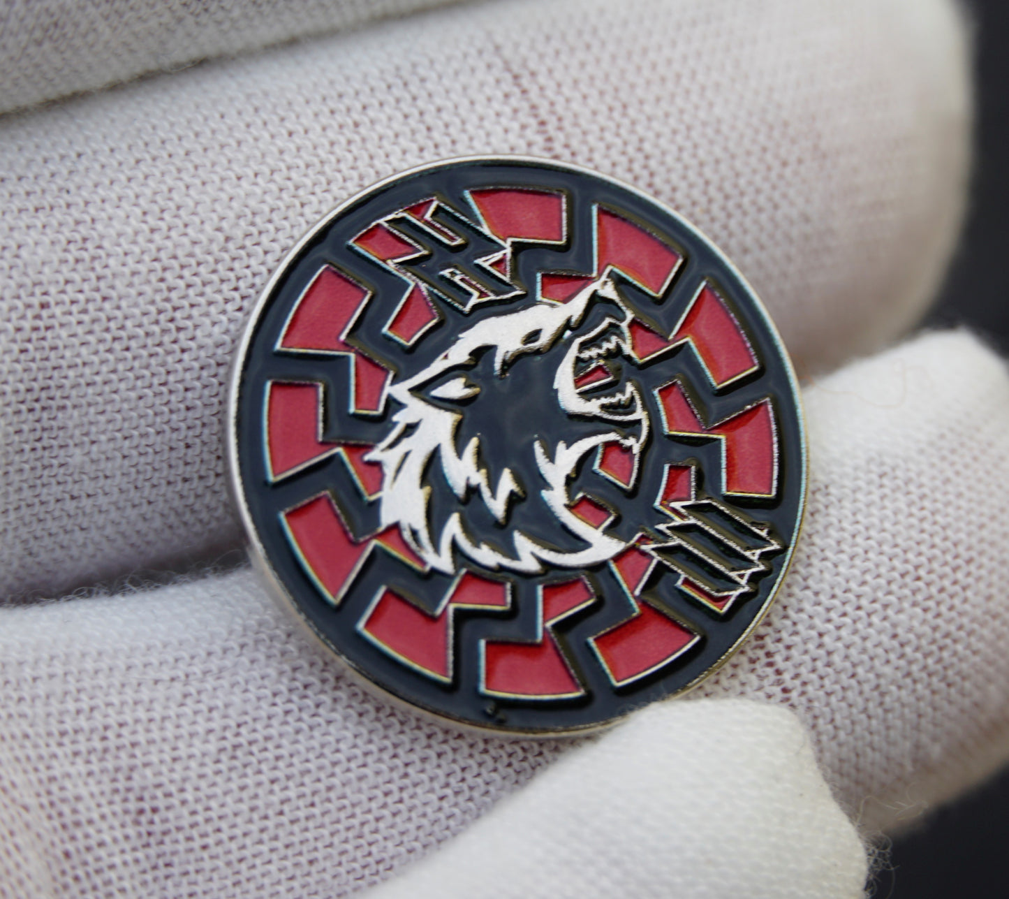 New RED Circle Badge  ARMY of UKRAINE Former AZOV 3rd Separate Assault Brigade Werewolf Black Sun