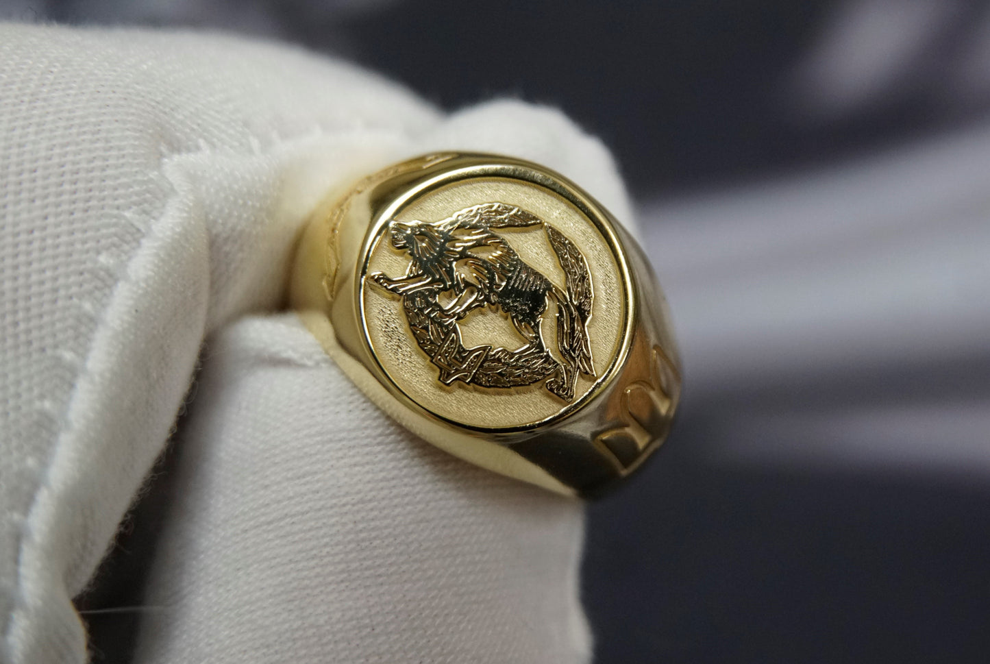 UKRAINE - ARMY Military Ring Special Operations Forces Werewolf (Ukraine) 18k Gold