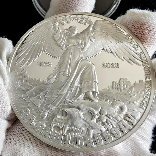 2022 2026 Ukraine Coin 50 mm Ukraine For Our Freedom 2 oz .999 Silver Plated Copper