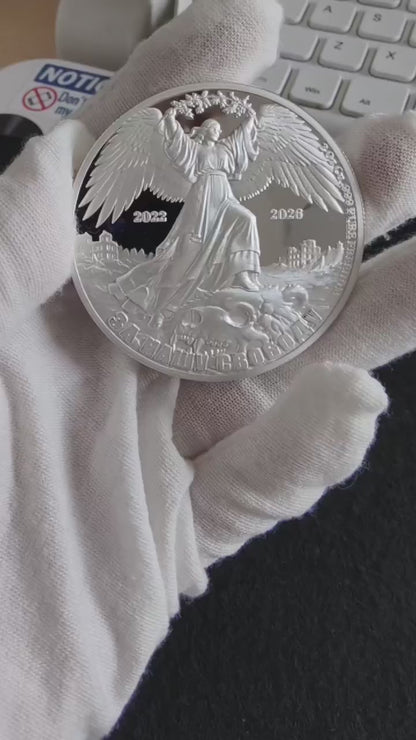2022 2026 Ukraine Coin 50 mm Ukraine For Our Freedom 2 oz .999 Silver Plated Copper