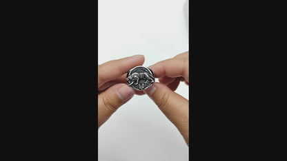 Ukraine Special Operation Forces Ring Glory to Ukraine, Heroes Glory, Silver Plated Steel Size 10